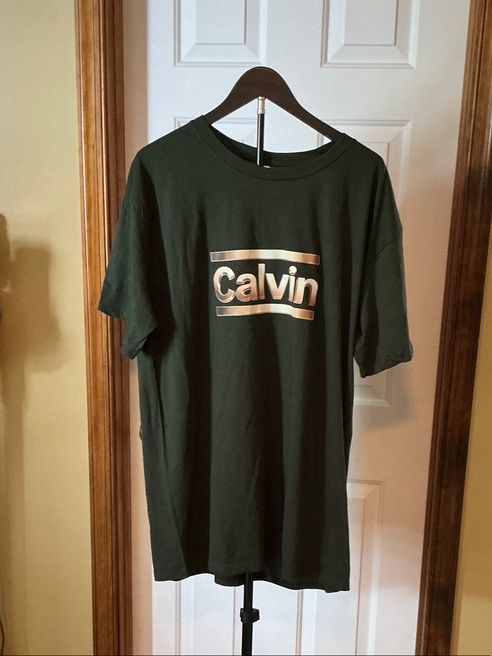 Calvin Logo Short-Sleeve T-Shirt in Dark Green